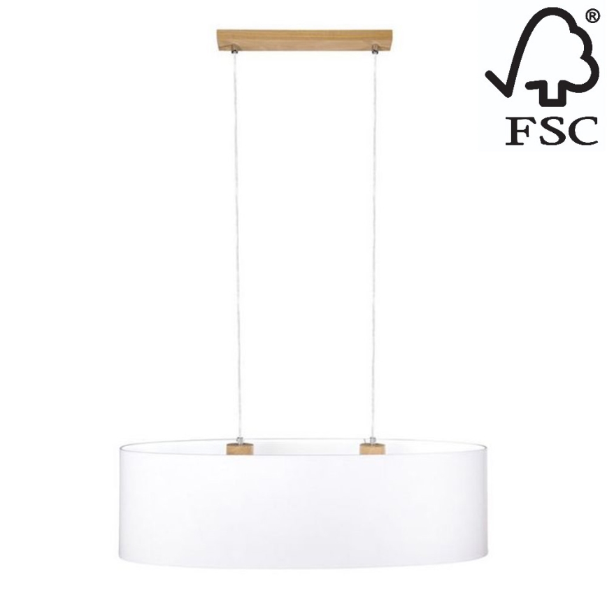 Lampadario a sospensione con filo DOVE 2xE27/40W/230V quercia- certificato FSC
