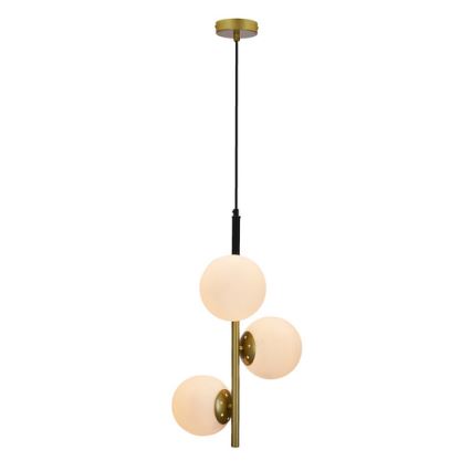 Lampadario a sospensione con filo DUO 3xE14/40W/230V oro/nero