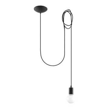 Lampadario a sospensione con filo EDISON 1 1xE27/60W/230V ragno nero