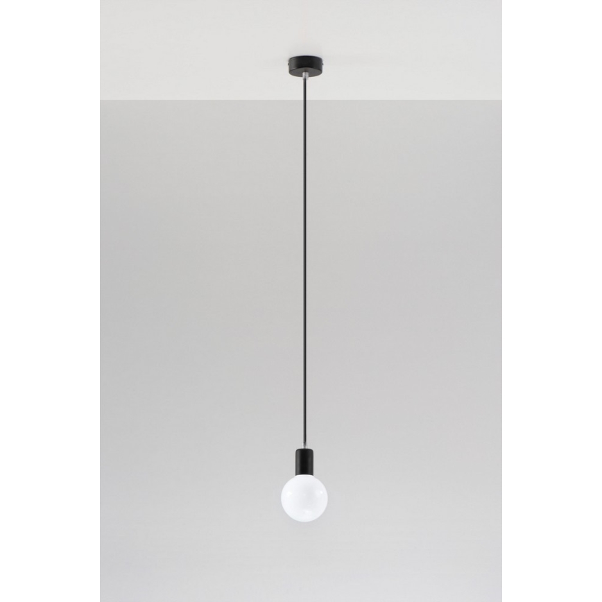 Lampadario a sospensione con filo EDISON 1xE27/60W/230V nero