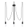 Lampadario a sospensione con filo EDISON 3 3xE27/60W/230V ragno nero