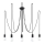 Lampadario a sospensione con filo EDISON 5 5xE27/60W/230V ragno nero