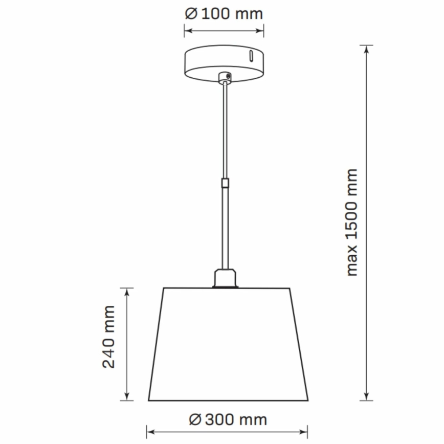 Lampadario a sospensione con filo ELENA 1xE27/20W/230V bianco