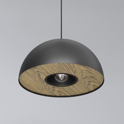Lampadario a sospensione con filo ELGUND 1xE27/15W/230V nero