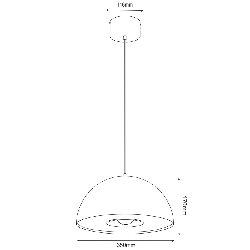 Lampadario a sospensione con filo ELGUND 1xE27/15W/230V nero