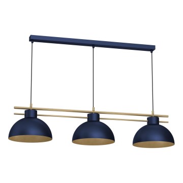 Lampadario a sospensione con filo ESTATE 3xE27/15W/230V blu
