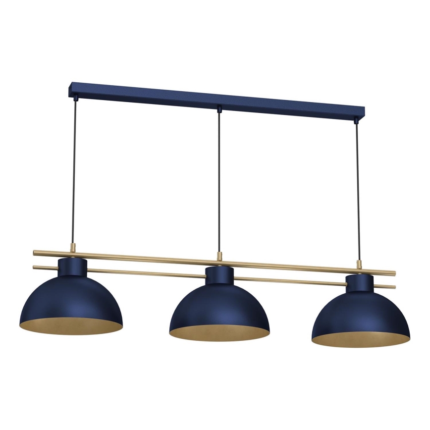 Lampadario a sospensione con filo ESTATE 3xE27/15W/230V blu