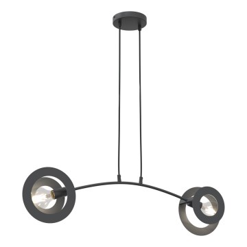 Lampadario a sospensione con filo EUFORIA 2xE27/15W/230V nero
