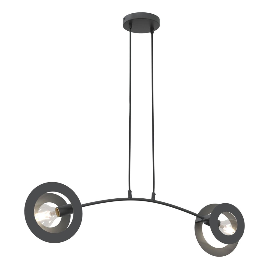Lampadario a sospensione con filo EUFORIA 2xE27/15W/230V nero