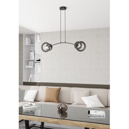 Lampadario a sospensione con filo EUFORIA 2xE27/15W/230V nero