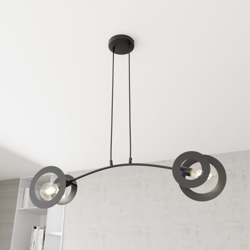 Lampadario a sospensione con filo EUFORIA 2xE27/15W/230V nero