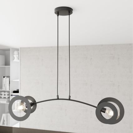 Lampadario a sospensione con filo EUFORIA 2xE27/15W/230V nero