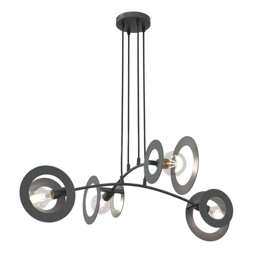 Lampadario a sospensione con filo EUFORIA 4xE27/15W/230V nero
