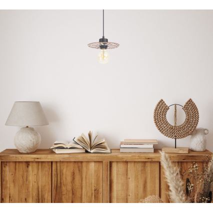Lampadario a sospensione con filo FALCO 1xE27/60W/230V diametro 20 cm beige