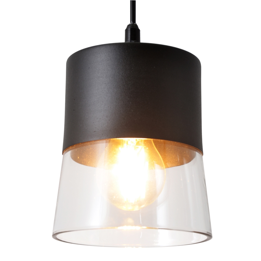 Lampadario a sospensione con filo FERGIE 1xE27/15W/230V nero