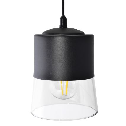 Lampadario a sospensione con filo FERGIE 1xE27/15W/230V nero