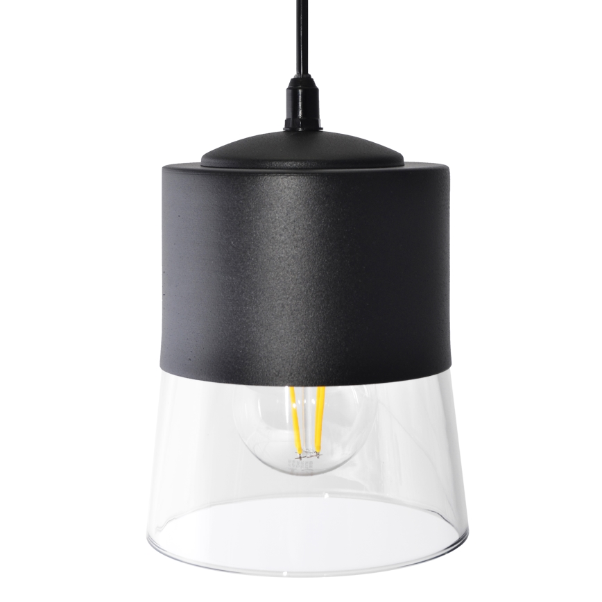 Lampadario a sospensione con filo FERGIE 1xE27/15W/230V nero