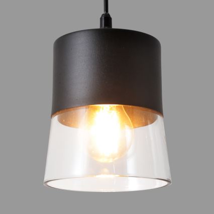 Lampadario a sospensione con filo FERGIE 1xE27/15W/230V nero