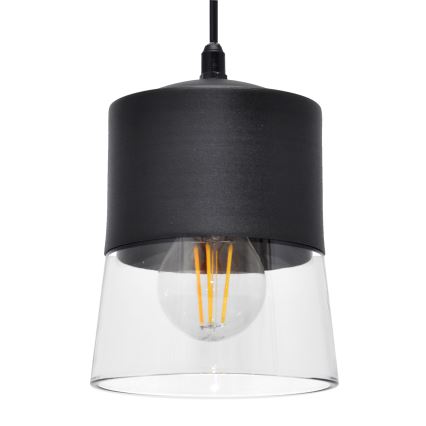 Lampadario a sospensione con filo FERGIE 1xE27/15W/230V nero
