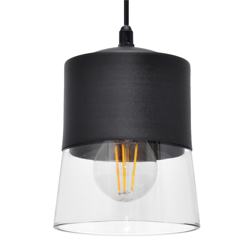 Lampadario a sospensione con filo FERGIE 1xE27/15W/230V nero