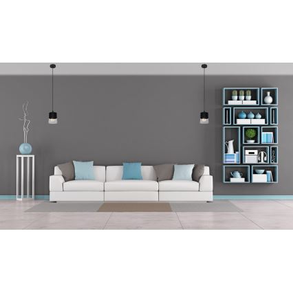 Lampadario a sospensione con filo FERGIE 1xE27/15W/230V nero