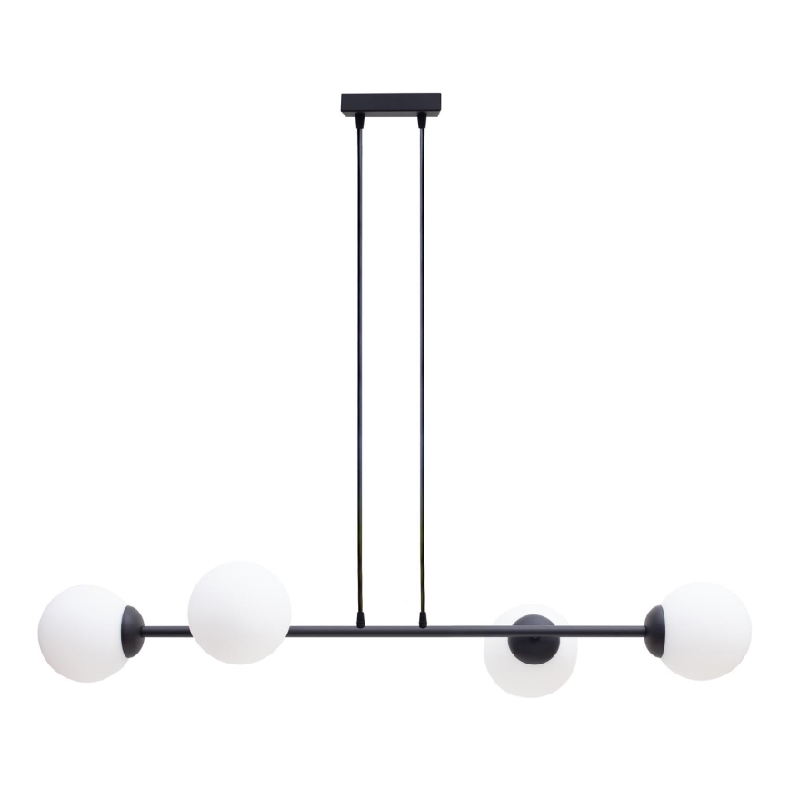 Lampadario a sospensione con filo FIRA 4xE27/60W/230V nero