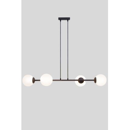 Lampadario a sospensione con filo FIRA 4xE27/60W/230V nero