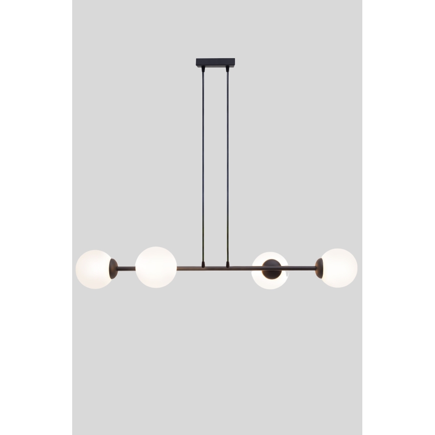 Lampadario a sospensione con filo FIRA 4xE27/60W/230V nero