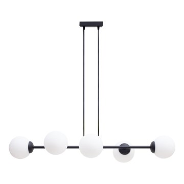 Lampadario a sospensione con filo FIRA 5xE27/60W/230V nero