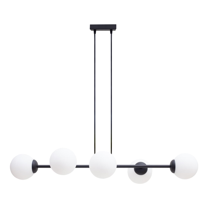 Lampadario a sospensione con filo FIRA 5xE27/60W/230V nero