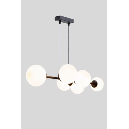 Lampadario a sospensione con filo FIRA 5xE27/60W/230V nero