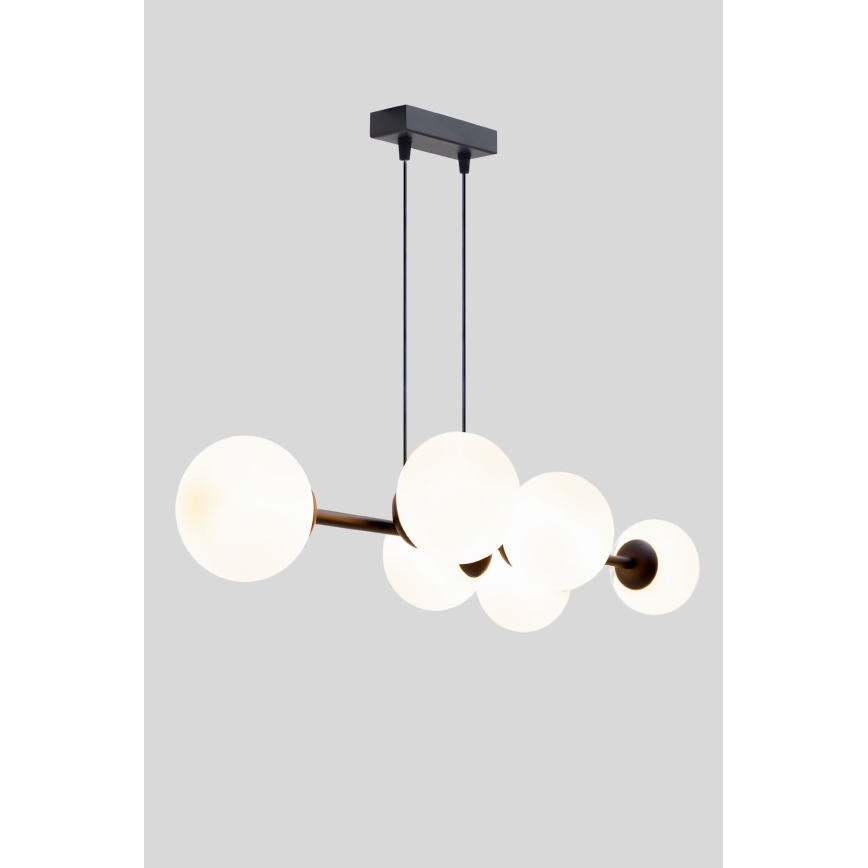 Lampadario a sospensione con filo FIRA 5xE27/60W/230V nero