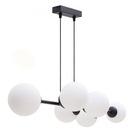 Lampadario a sospensione con filo FIRA 5xE27/60W/230V nero