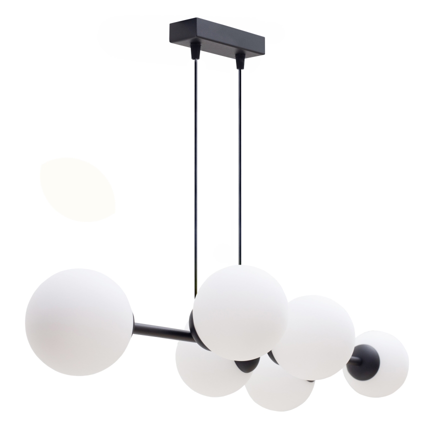 Lampadario a sospensione con filo FIRA 5xE27/60W/230V nero