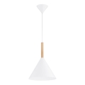 Lampadario a sospensione con filo FUKS 1xE27/15W/230V bianco/beige