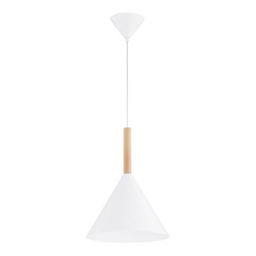 Lampadario a sospensione con filo FUKS 1xE27/15W/230V bianco/beige