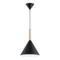 Lampadario a sospensione con filo FUKS 1xE27/15W/230V nero/beige