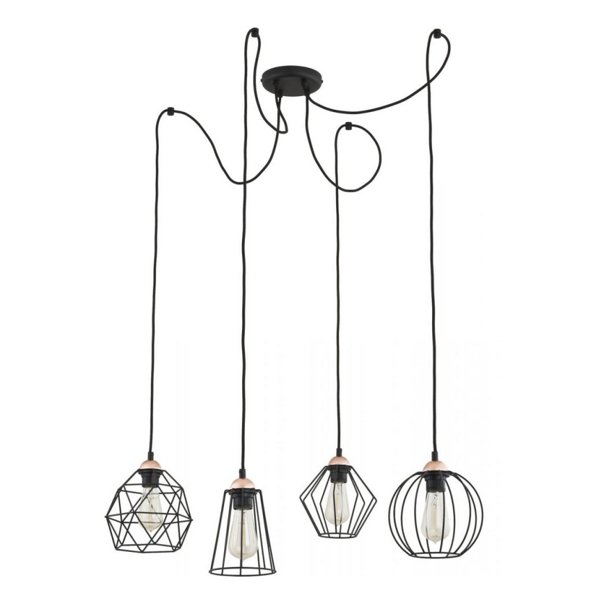 Lampadario a sospensione con filo GALAXY 4xE27/60W/230V ragno