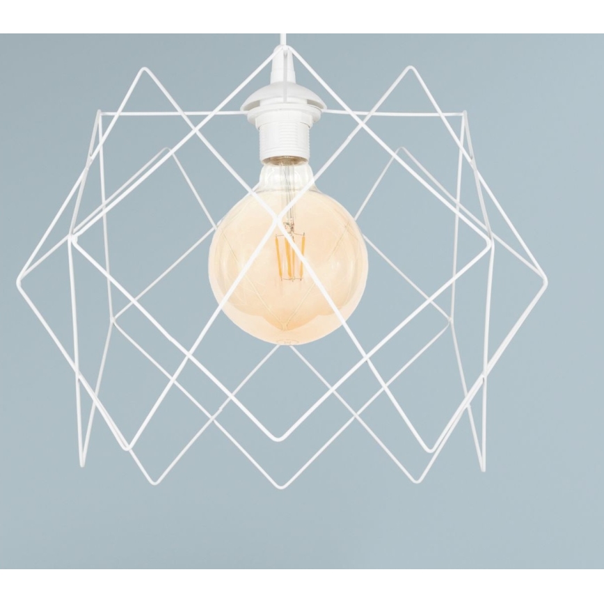 Lampadario a sospensione con filo GALL 1xE27/60W/230V bianco