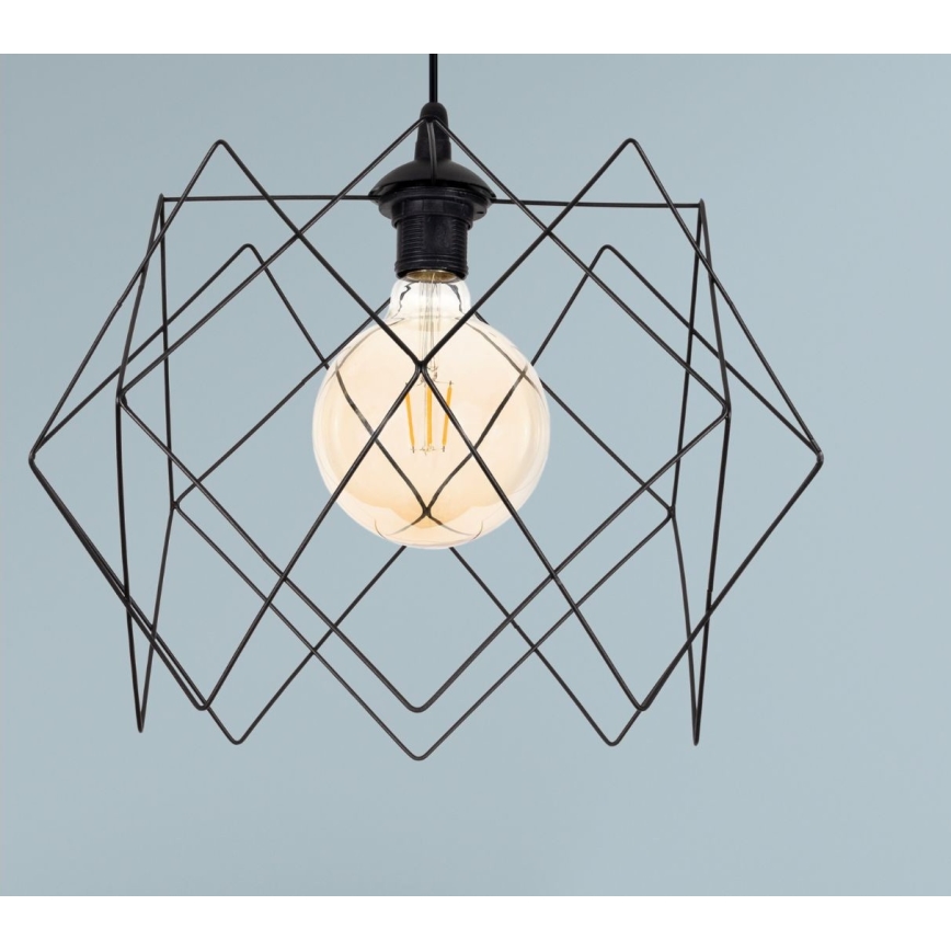 Lampadario a sospensione con filo GALL 1xE27/60W/230V nero
