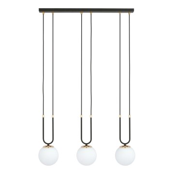Lampadario a sospensione con filo GLAM 3xE14/10W/230V nero