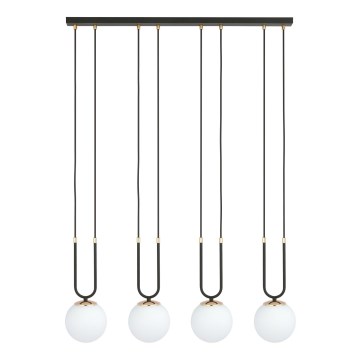 Lampadario a sospensione con filo GLAM 4xE14/10W/230V nero