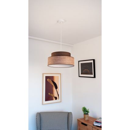 Lampadario a sospensione con filo GRACE 1xE27/60W/230V diametro 40 cm marrone/beige
