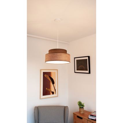 Lampadario a sospensione con filo GRACE 1xE27/60W/230V diametro 40 cm marrone/beige