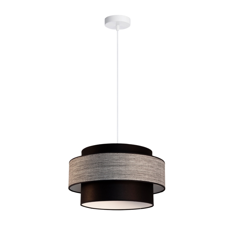 Lampadario a sospensione con filo GRACE 1xE27/60W/230V diametro 40 cm nero/grigio