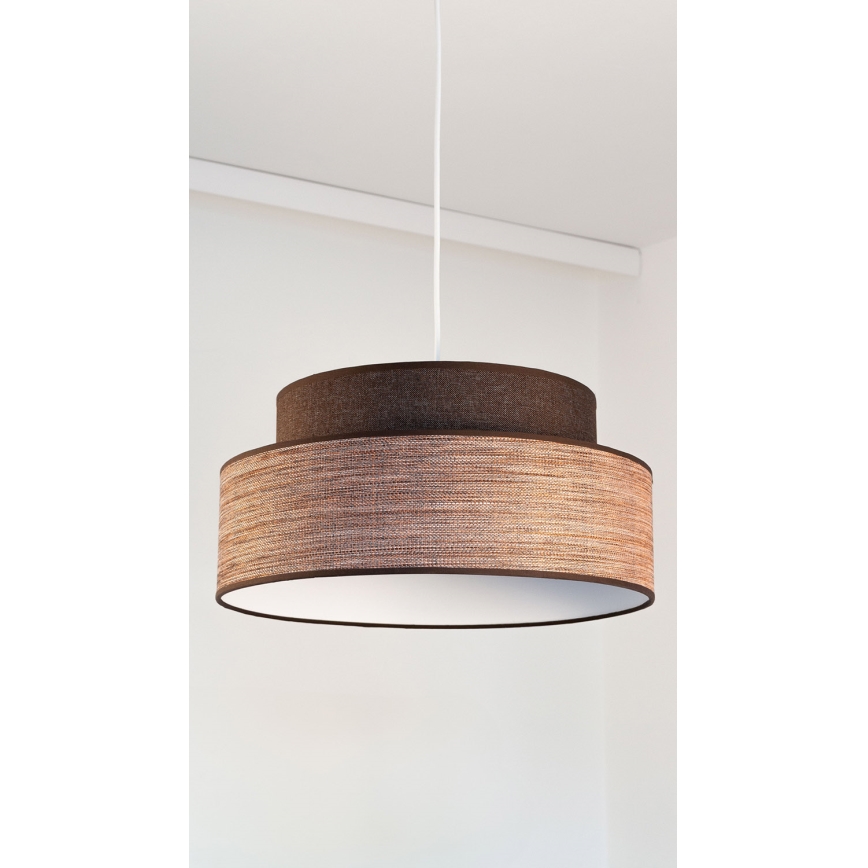 Lampadario a sospensione con filo GRACE 1xE27/60W/230V marrone/beige