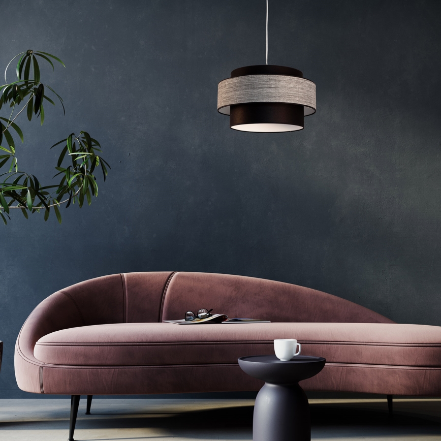 Lampadario a sospensione con filo GRACE 1xE27/60W/230V nero/grigio