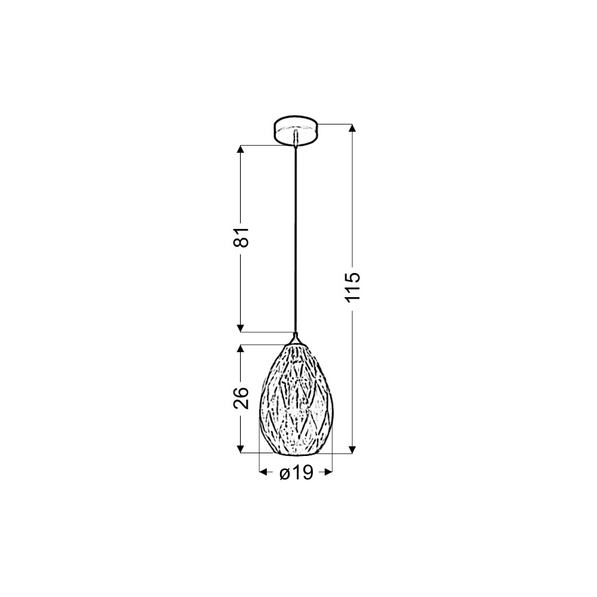 Lampadario a sospensione con filo GRAN 1xE27/60W/230V