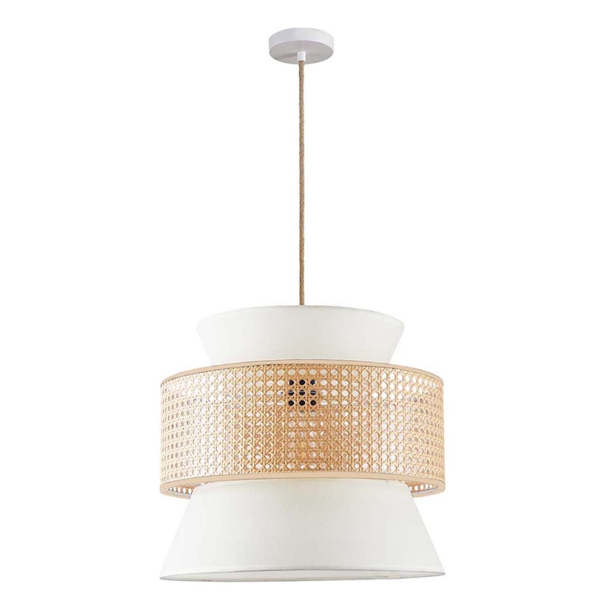 Lampadario a sospensione con filo GRENADA 1xE27/20W/230V diametro 40 cm beige