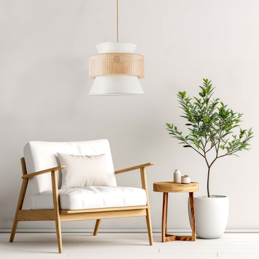Lampadario a sospensione con filo GRENADA 1xE27/20W/230V diametro 40 cm beige